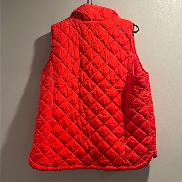 Lands' End Vibrant Red Quilted Vest woman’s large - Picture 3 of 5